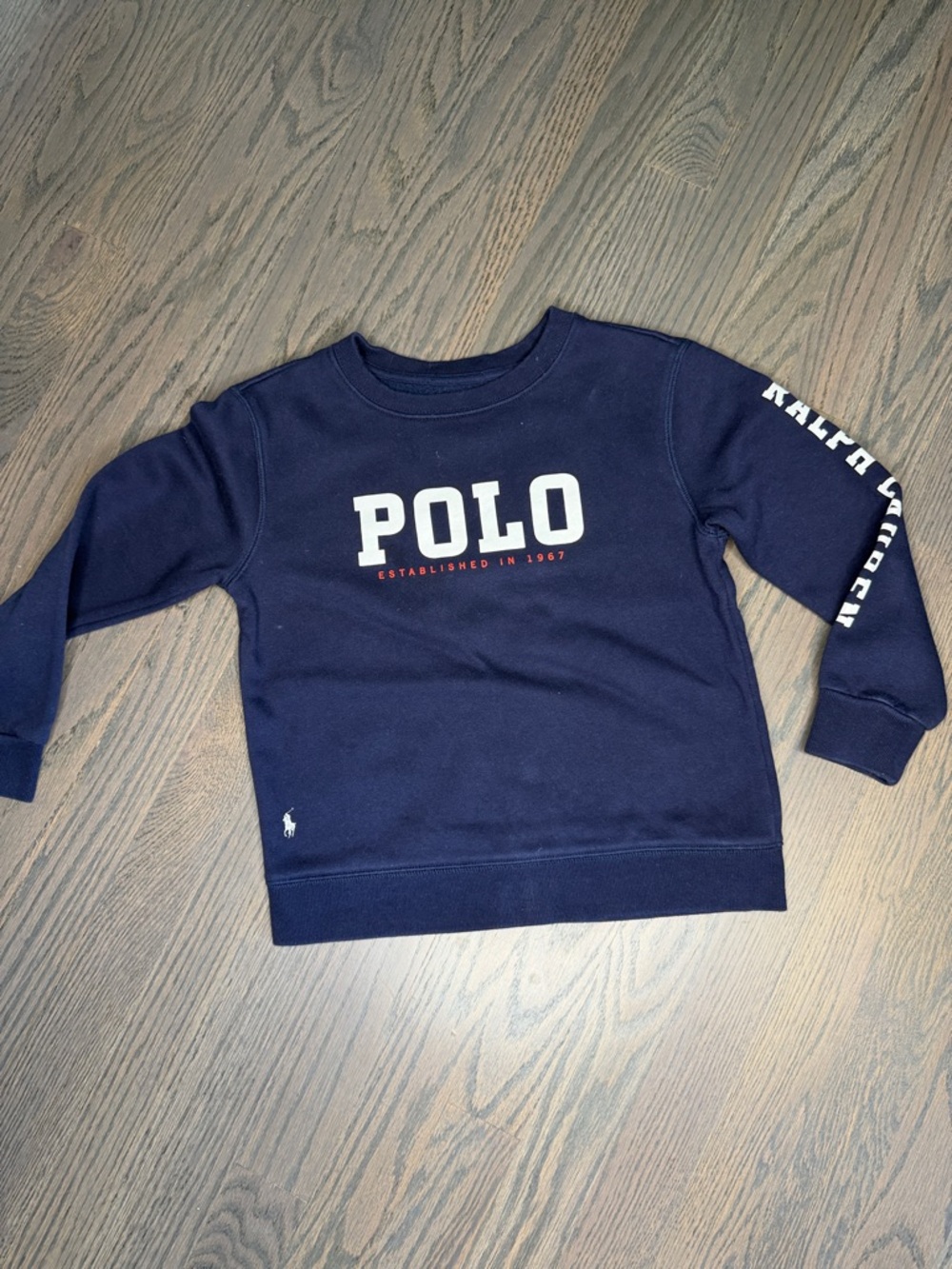 Polo by Ralph Lauren Navy Blue Crewneck Sweatshirt with White Logo